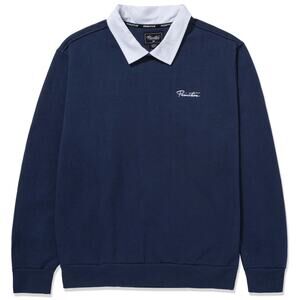 Primitive Skateboarding Mens Large Society Crewneck Fleece Sweatshirt Navy Blue